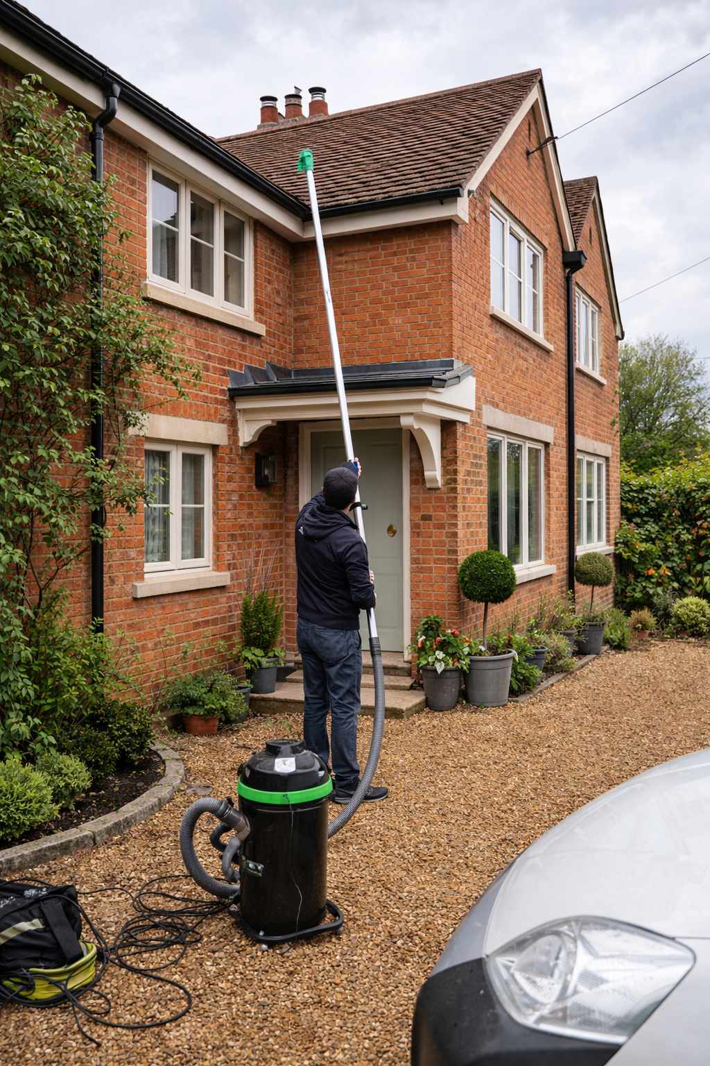 cleaning a house guttering in guildford