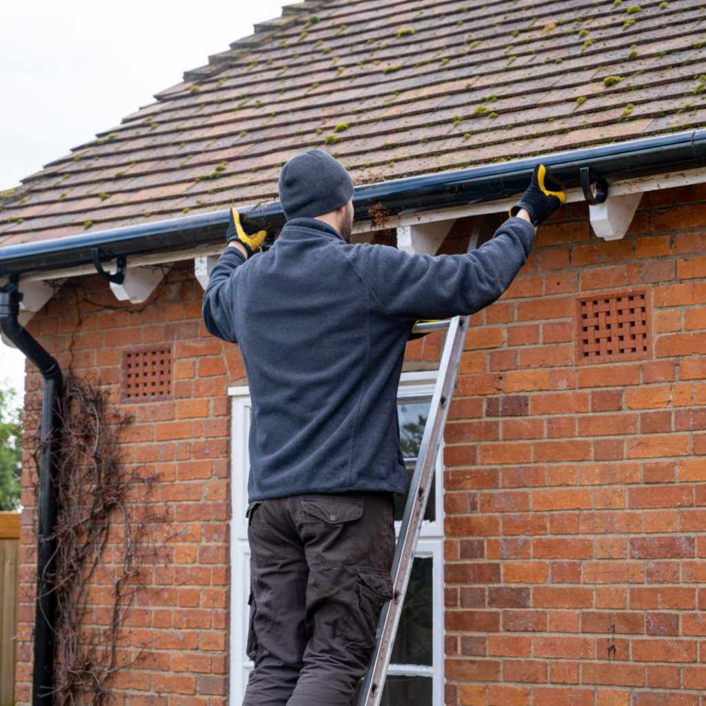 gutter being repaired
