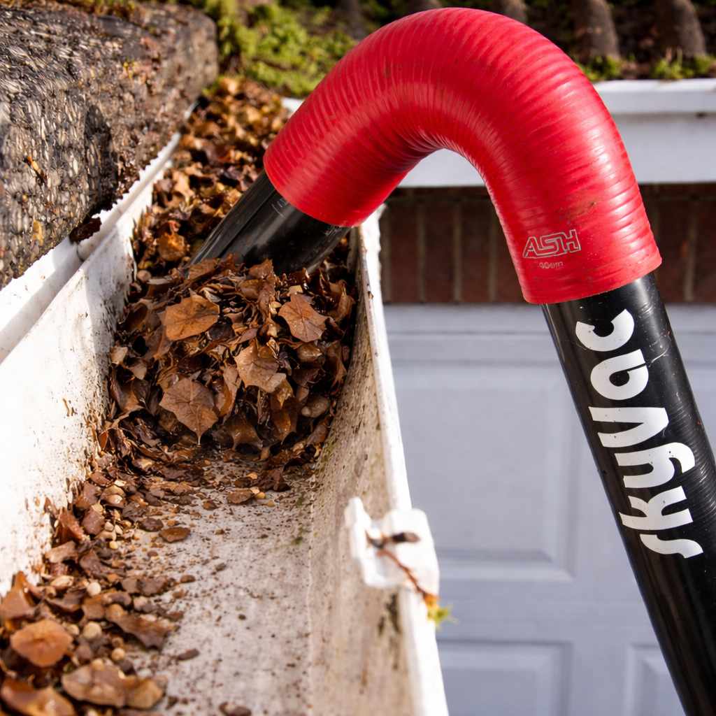 leaves being cleaned form a gutter